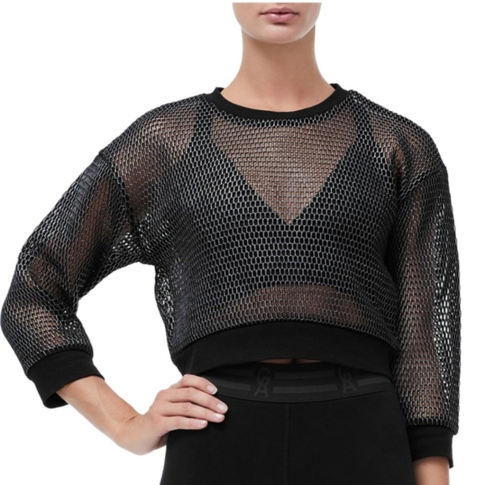 New Good American The Warrior Crop Cover-Up Top XS NWT - Picture 8 of 15